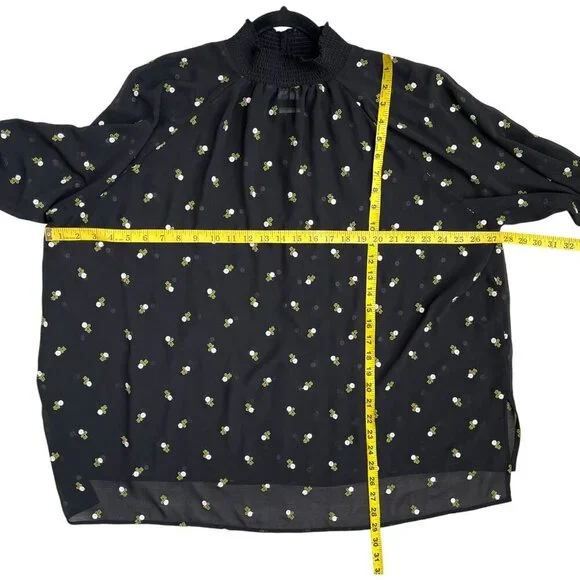 CAbi Black Sheer Embroidered Floral Blouse | XL Style 5338 Romantic Boho Top - Picture 10 of 10